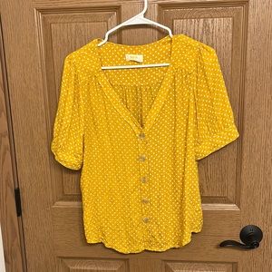 Maeve Button Down Polka Dot Blouse - Size 10